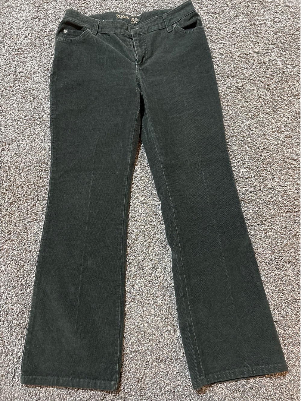 St. John's Bay Dark Green Corduroy Boot Cut Pants 8P